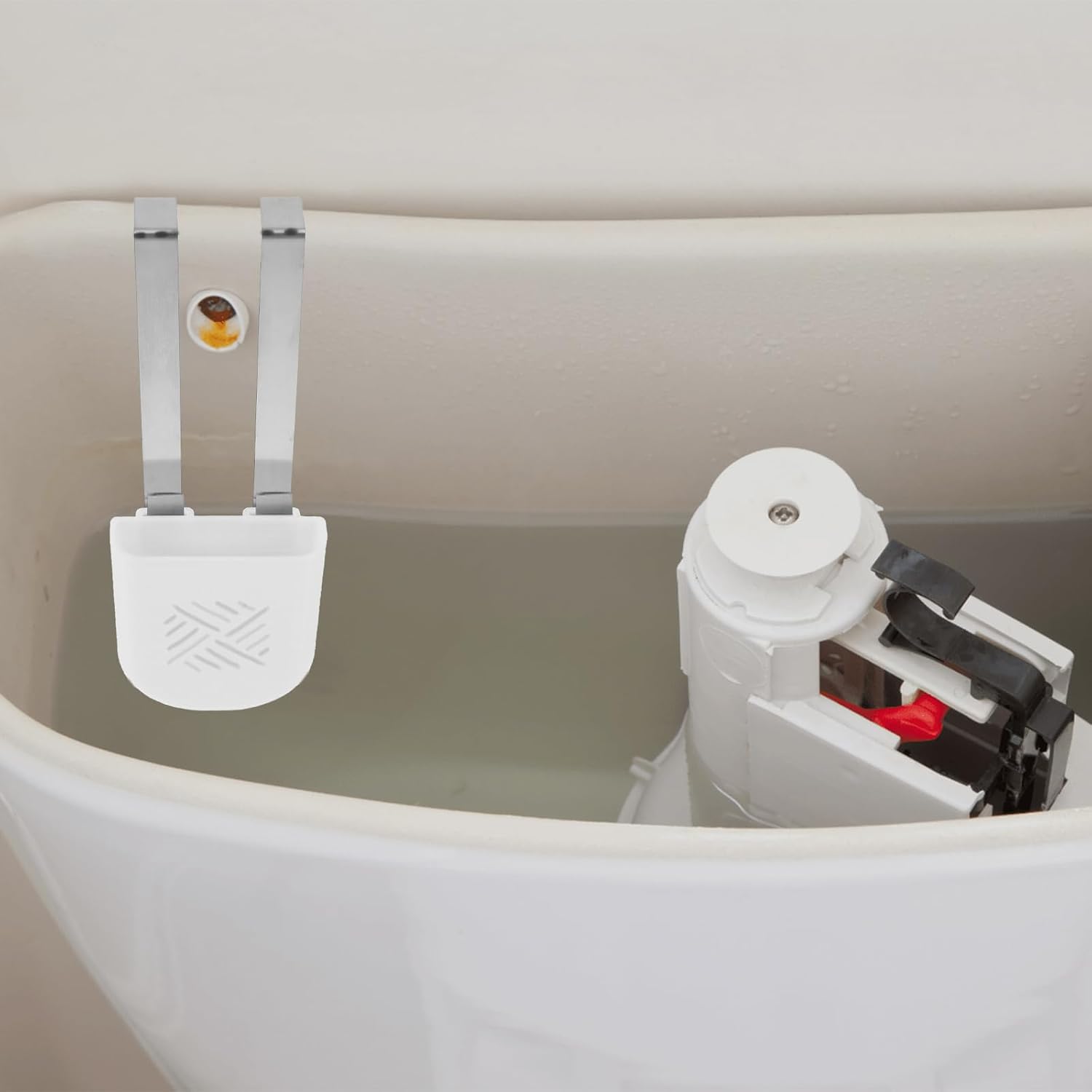 Toilet Tank Cleaning Tablet Holder, Bleach Tablet Bracket, Hanging Toilets Bowl Cleaner Carrier for Preventing Dissolved Residue From Polluting Water Tank, Fits Standard-Height Toilet Tanks