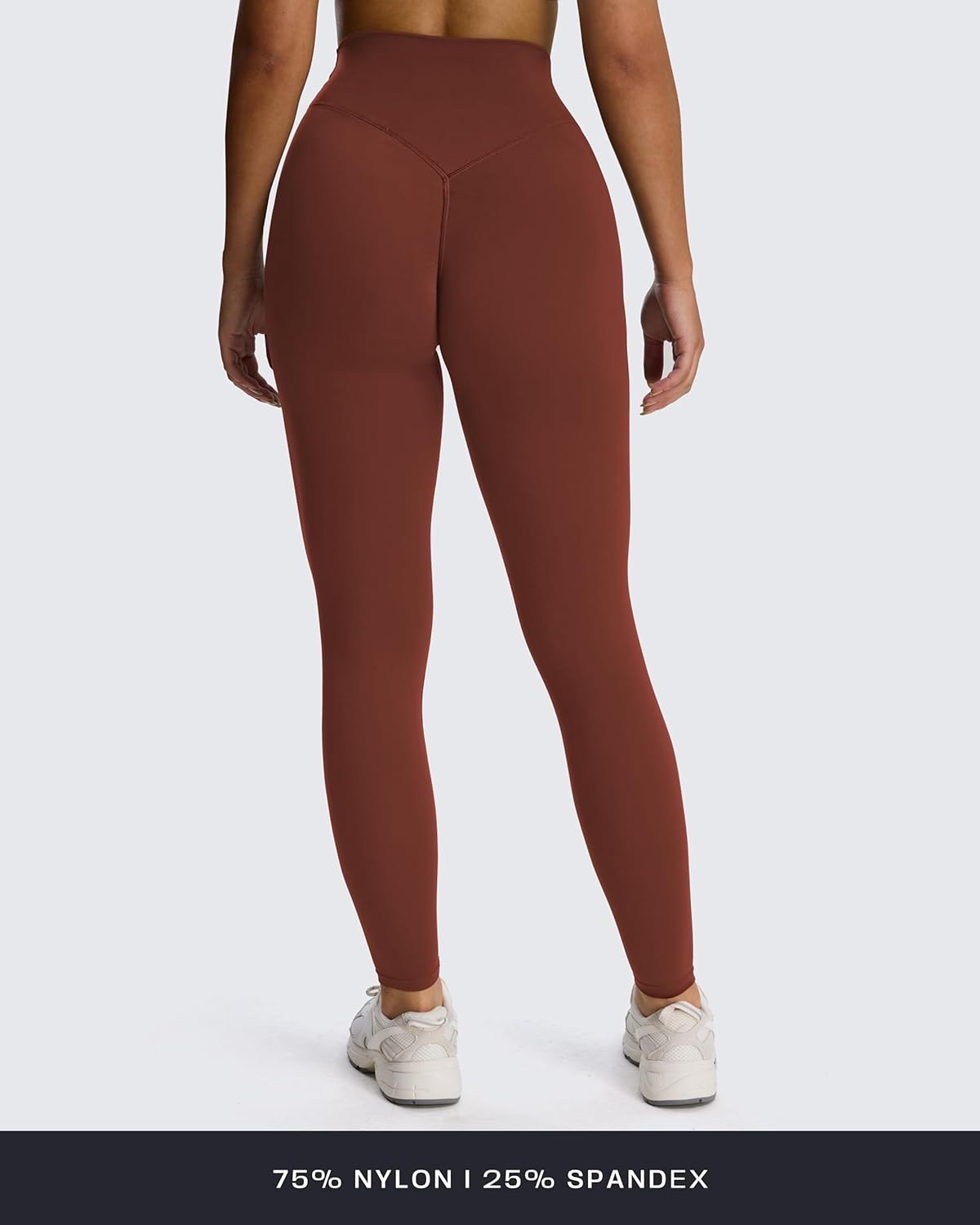 Aoxjox High Waisted Workout Leggings for Women Hidden Scrunch V Waist Front Illusion Ruched Athletic Yoga Pants 26" - Image 4