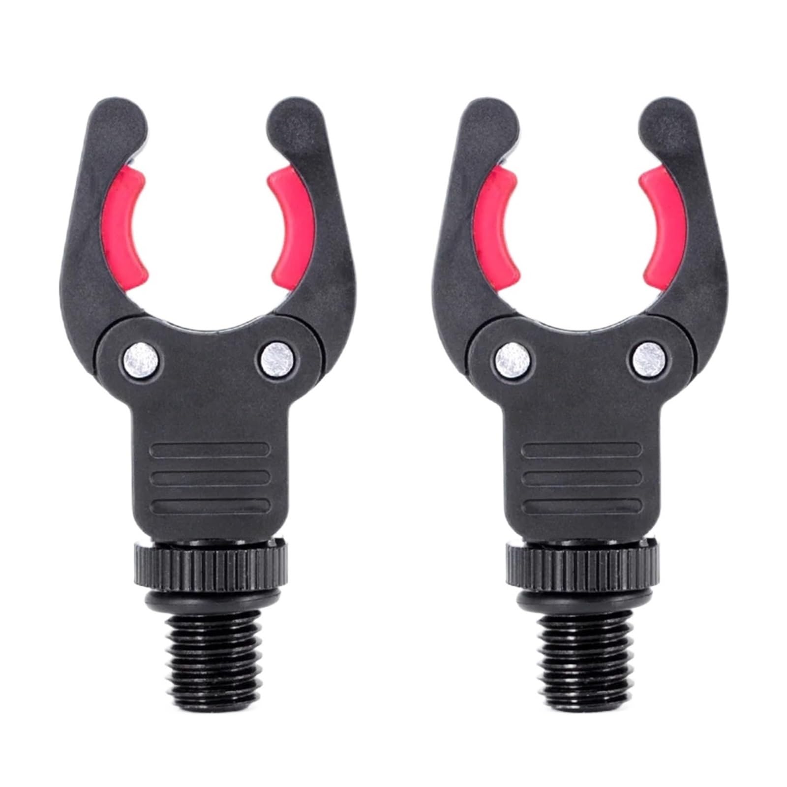 Zovloer 2pcs Durable Plastic Carp Fishing Rod Rest Head Butt Holder - Secure Gripper for Alarm Buzz Bar, Fits All Rod Pods(Red)