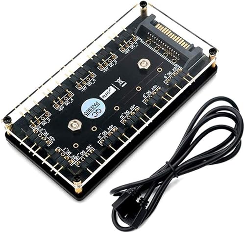 HLT 12 vías 5V 3 Pin ARGB HUB RGB LED Splitter Hub con caso PMMA y separador magnético para ASUS/MSI 5V 3pin controlador LED