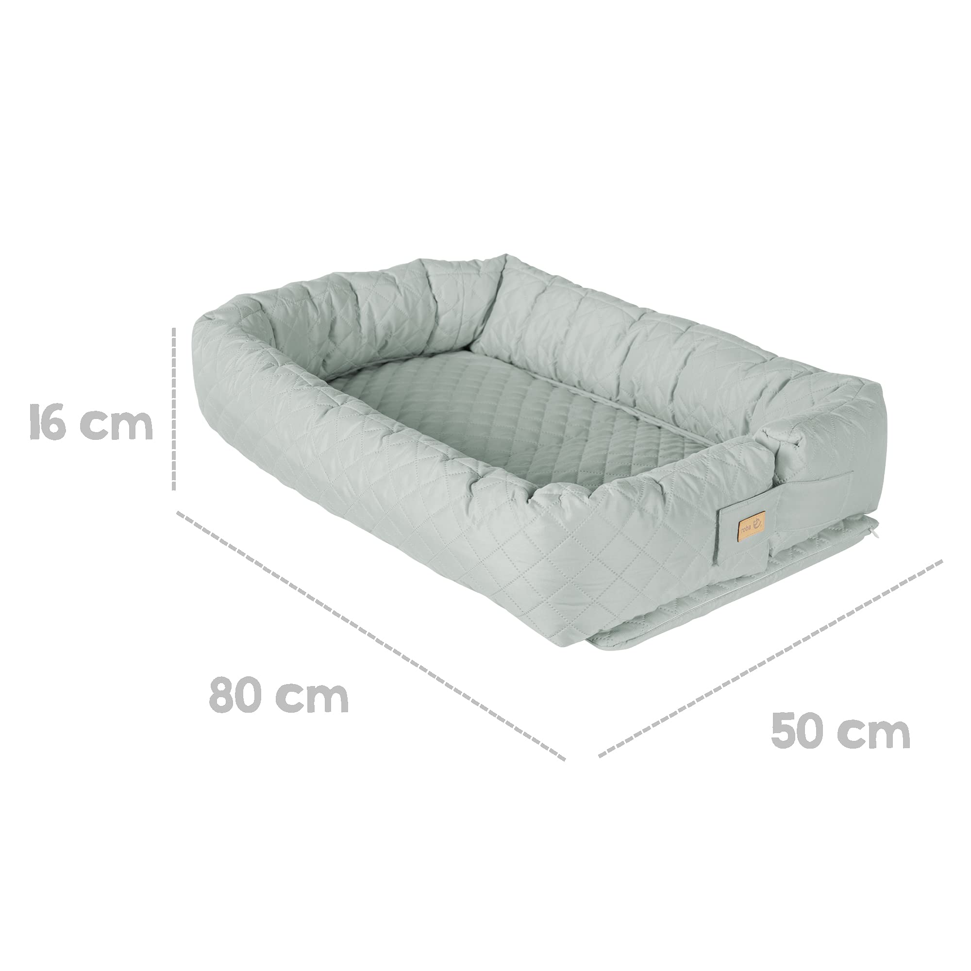 roba Babylounge 3 en 1 Style', Nido de Peluche, Verde Helado, Cuna de Viaje, Cambiador, Serpiente