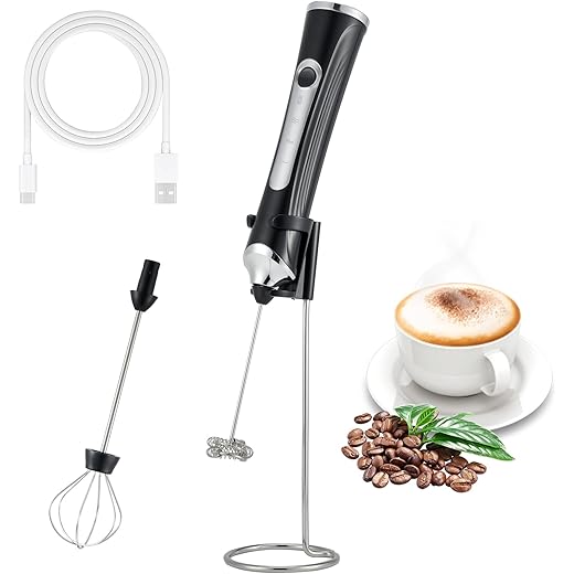 Freebala Handheld Electric Milk Frother with 2 Heads Coffee