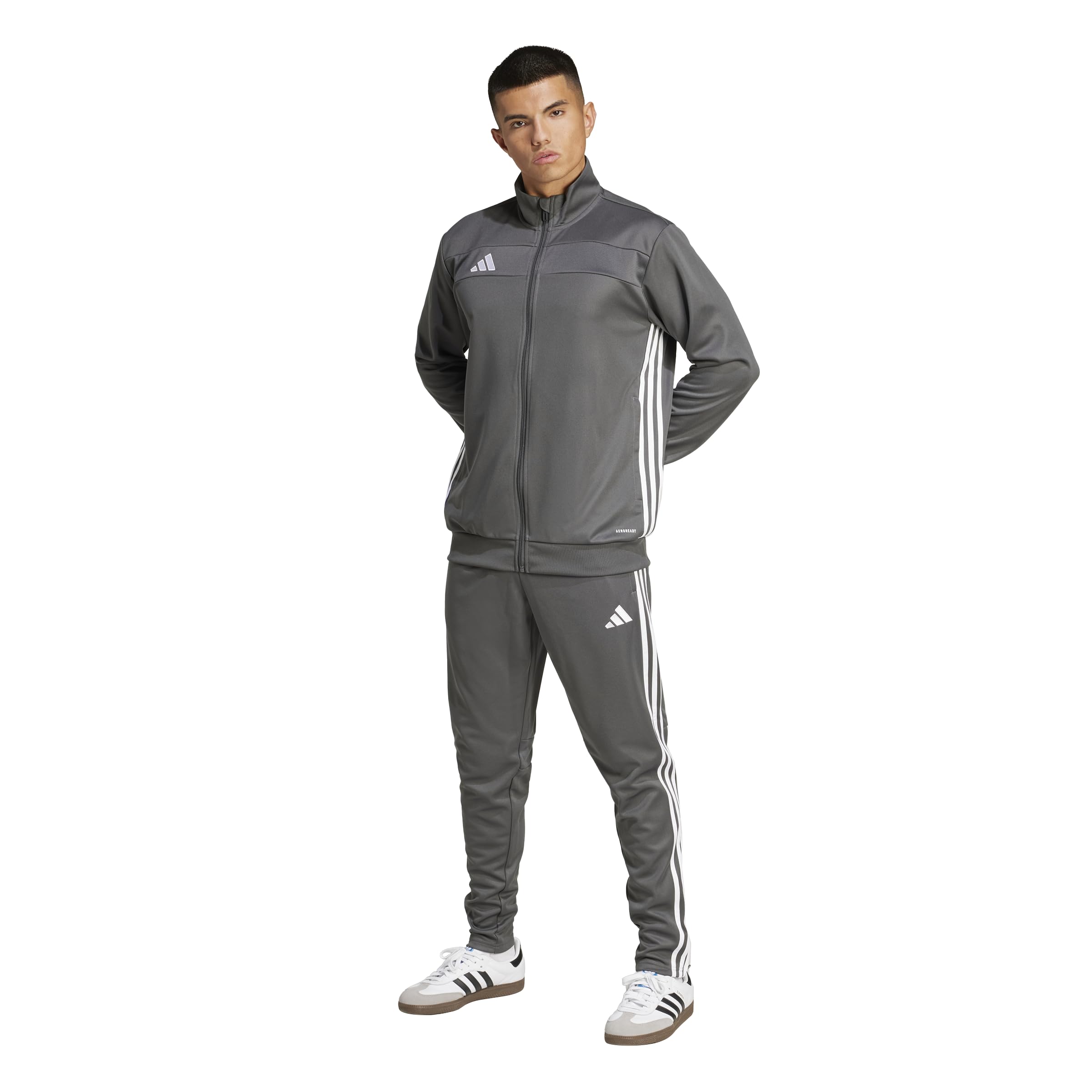 adidas Męska kurtka treningowa Tiro 25 Essentials, Szary Sześć/Biały, XL