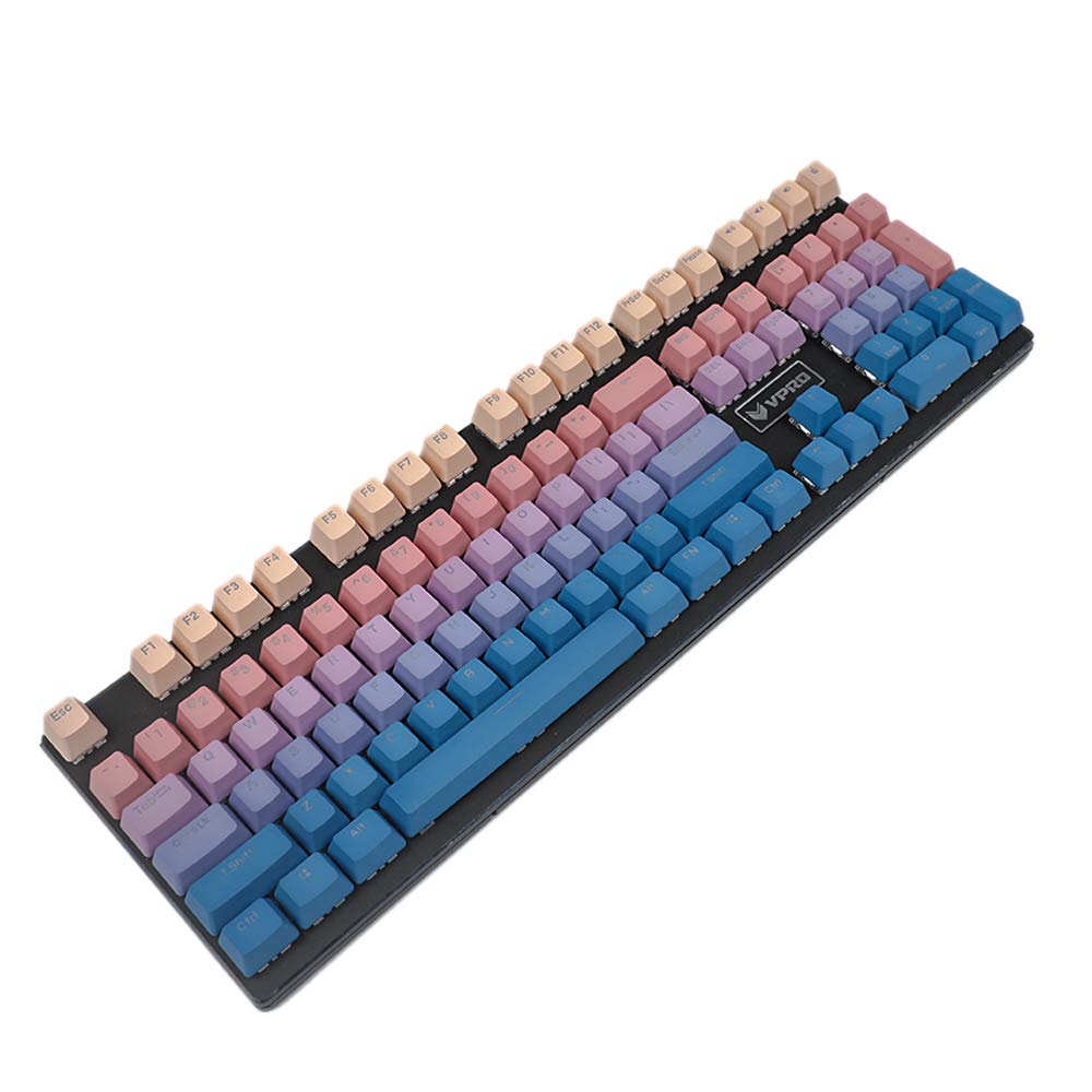 YMDK Double Shot 108 Dyed PBT Shine Through OEM Profile Night Sunset Keycap for MX Switches Mechanical Keyboard(Only Keycap) (Night Sunset)