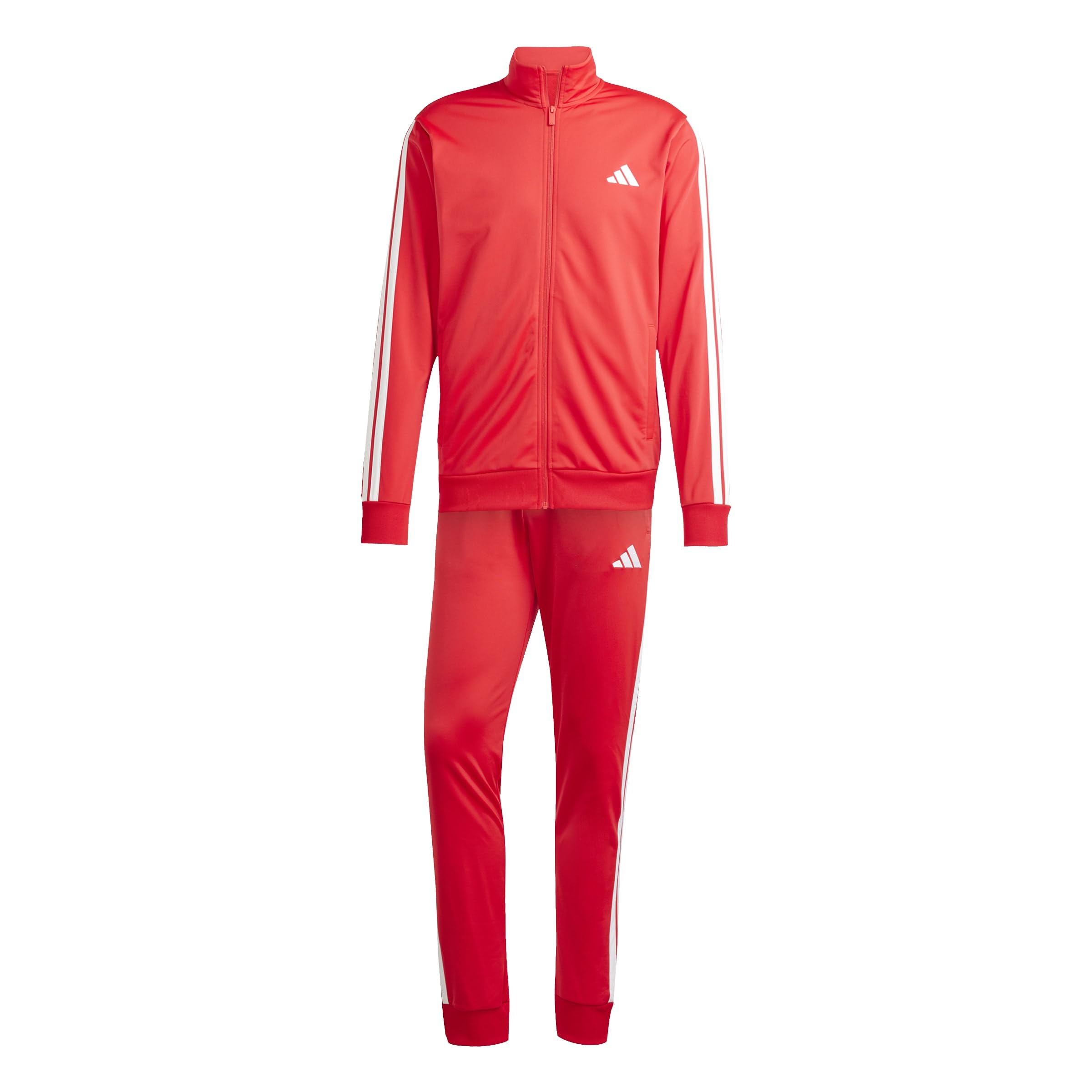 adidas Homme SPORTSWEAR BASIC 3 STRIPES TRICOT TRACKSUIT, pure ruby/white, XXL