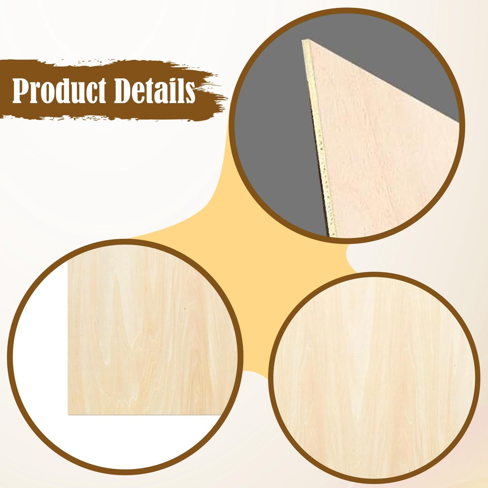 12 Piezas Hojas de Madera Natural Tablas de Contrachapado para Tallar y Pintar Corte Preciso Superficie Lijada Adecuado para Arquitectura Miniatura y, 12 Piezas, 3mm