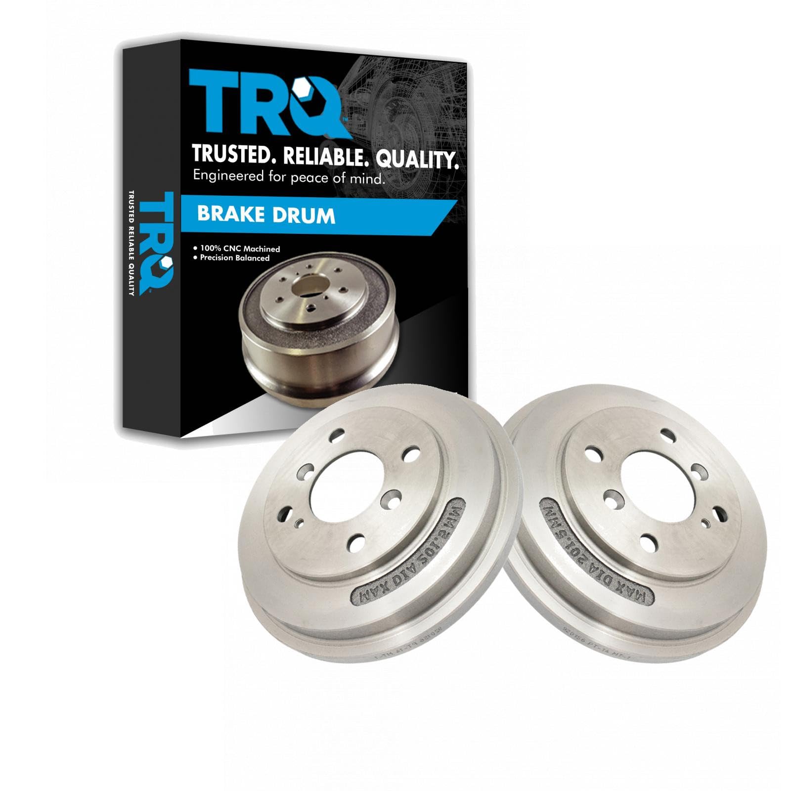 TRQ Rear Brake Drum LH RH Kit Pair Set of 2 for Ford Fiesta New