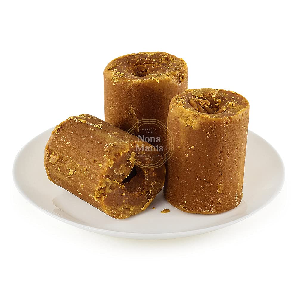 NONA MANIS® Malaysia Original Gula Malacca (Gula Melaka) Nisan Nise Kerek Sucre de palme pur de qualité supérieure Jus de sucre de sève de noix de coco (500 grammes)