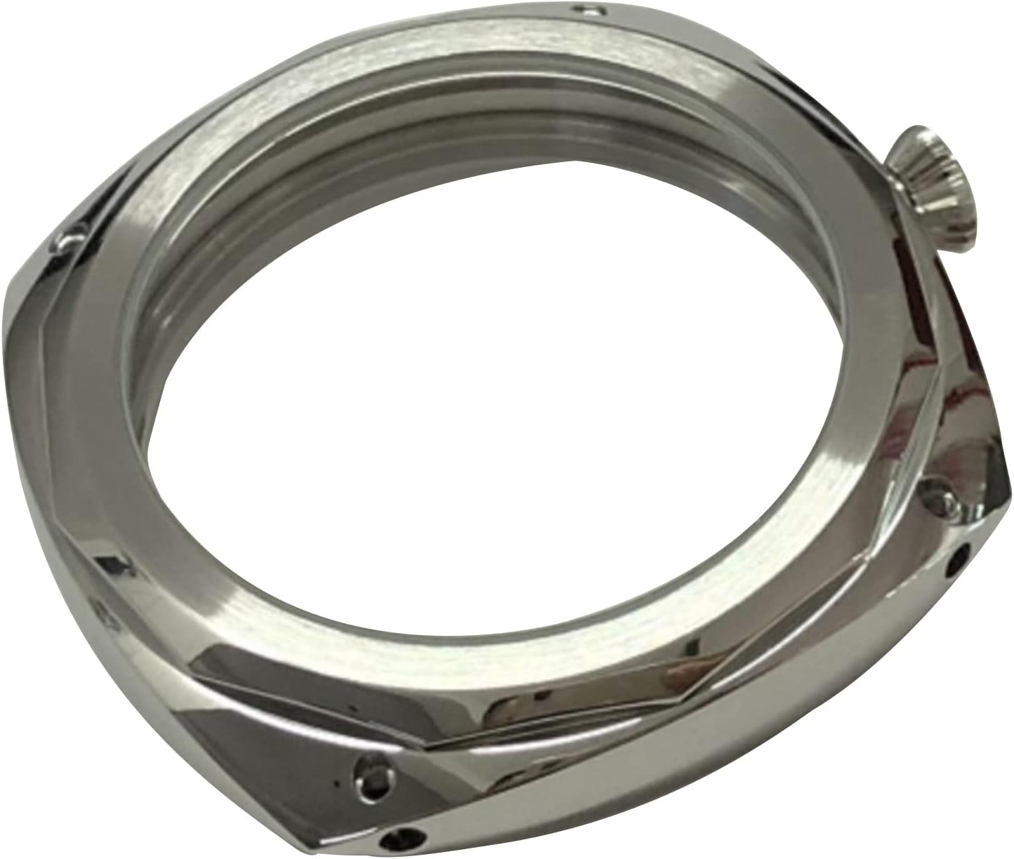 CHICHIYANG 47mm Silver Watch Case 316L Stainless Steel Watch Case Accessory for ETA 6497 6498 Movement
