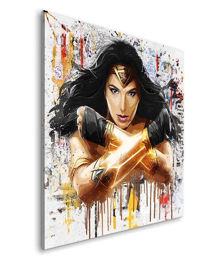 Tableau décoratif Wonder Woman - DC Comics - Pop Art - Toile imprimée sur châssis - Décoration...