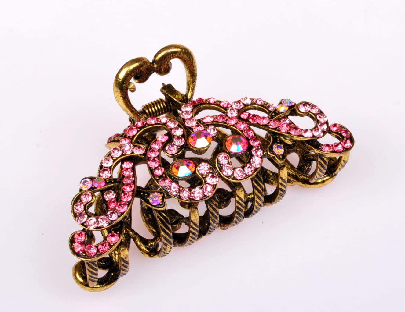 TROTH FASHION Metal Antique Gold Plated Hair Clips Women, Crystal Rhinestone Hair Claw, Diamante Claw Hair Clamp, Anti Slip Large Claw Clips for Thin & Thick Hair, Hair Styling Accessories Women - Image 2