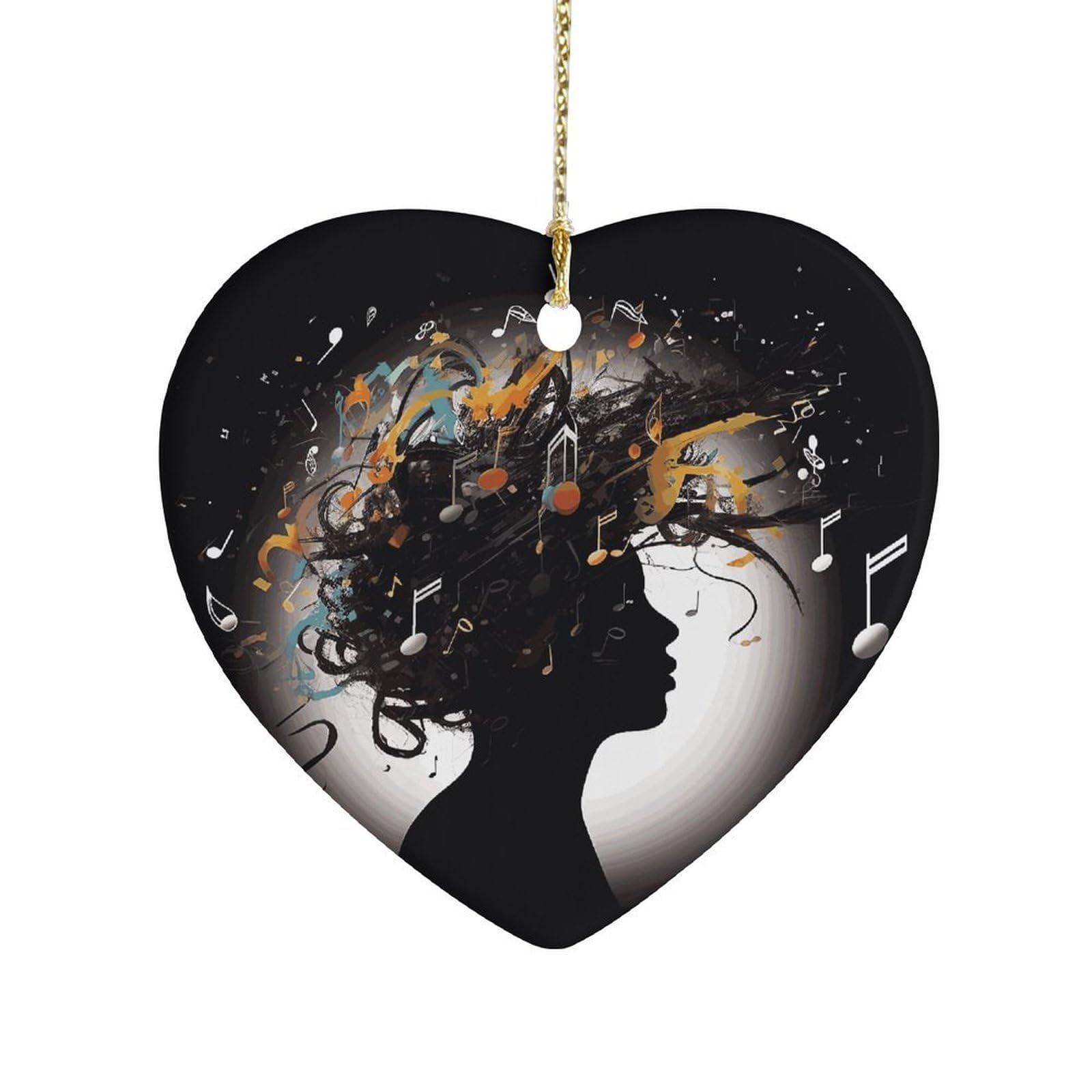 Fekiloot Style Music Image Ceramic Ornament Home Decor Keepsake