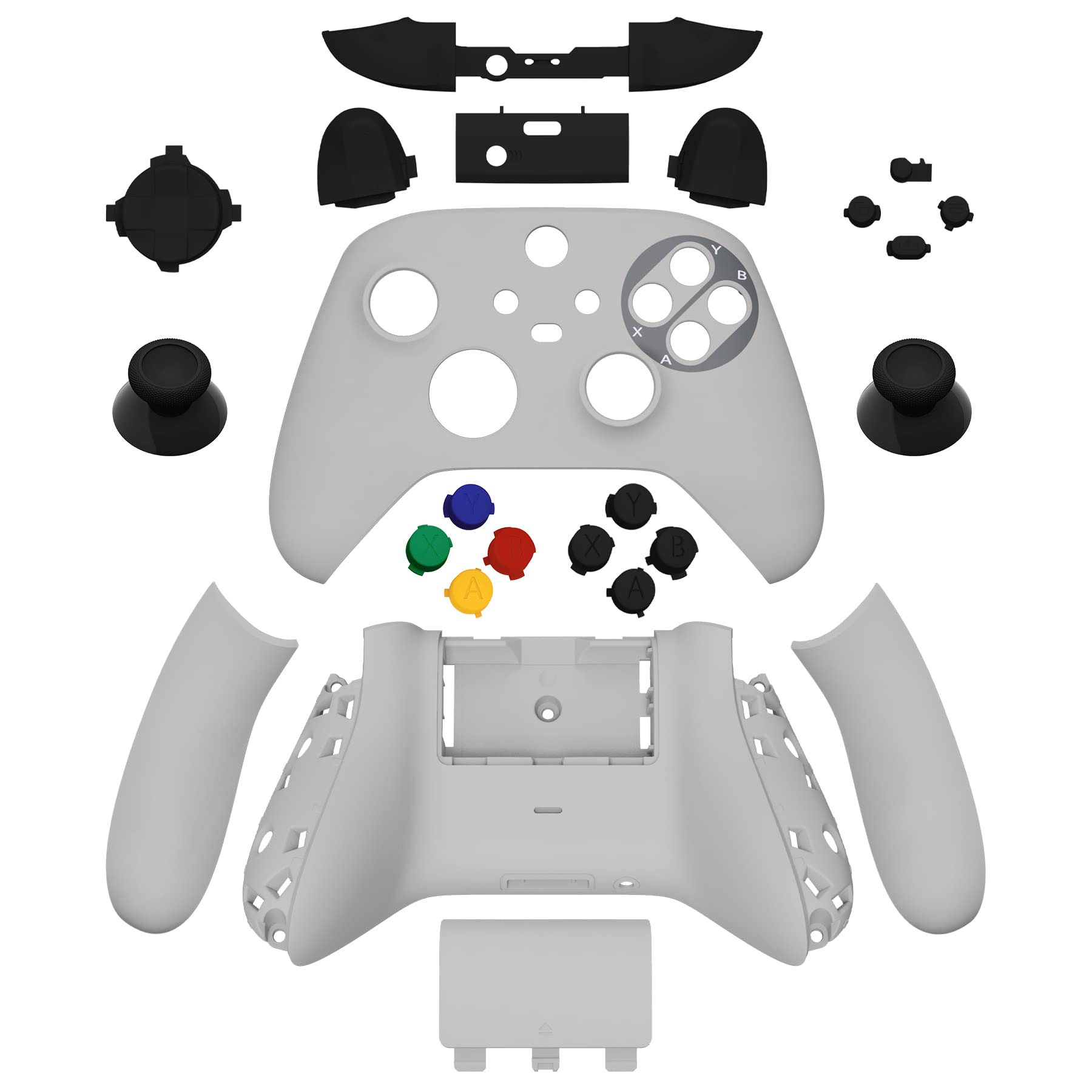 eXtremeRate Cover Custodia Grip Tasti Ricambio per Xbox Series X S Controller Copertura Pulsanti Tigger Analogici Grilletti per Xbox Series X S Joystick Model 1914-Stile SFC SNES Classic EU