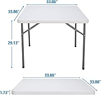 Vista 2 de ZENY Mesa plegable portátil de 3 pies, mesa de picnic para interiores y exteriores, mesa de plástico para cenar