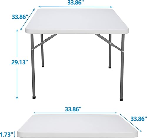 Miniatura 2 de ZENY Mesa plegable portátil de 3 pies, mesa de picnic para interiores y exteriores, mesa de plástico para cenar