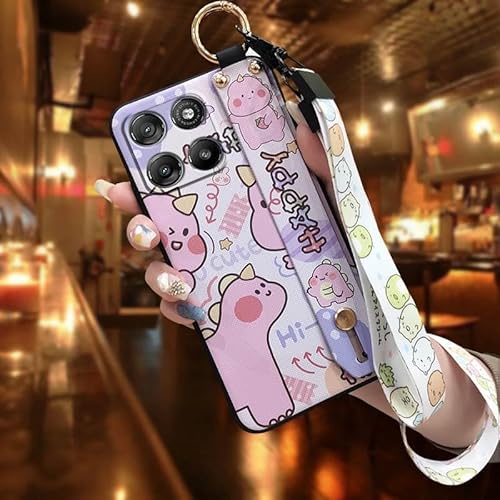 Phone Case Compatible with MOTO G100 China/G100S/G67Power/G57Power, Design Cartoon Silicone Protective Soft case Anti-knock Wris