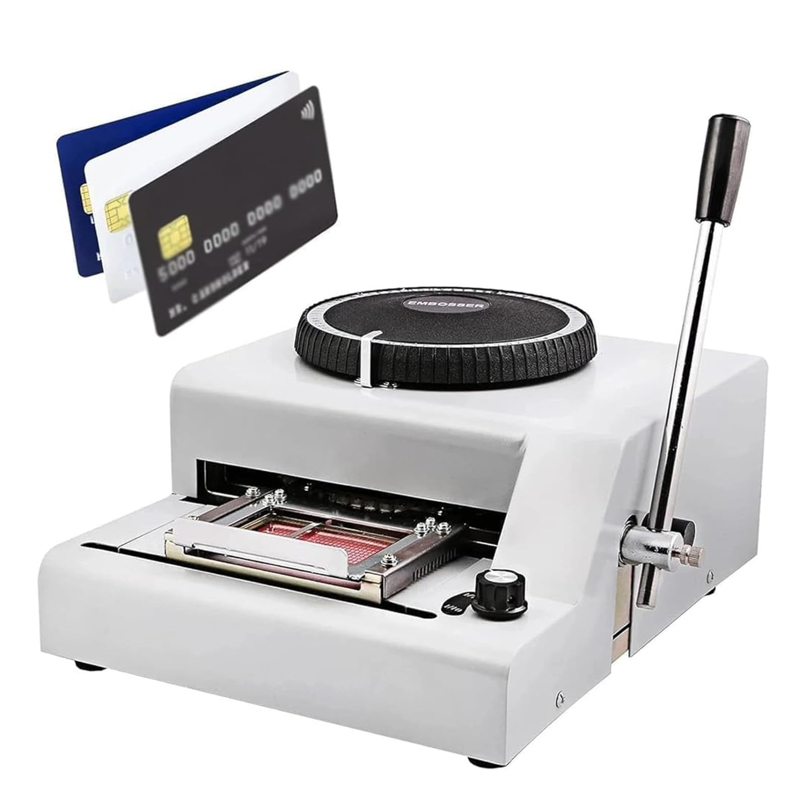 LQQYJSM Metal Stamping Machine for Dog Tags, Embossing Machine 72 Characters Card Embosser for Card Making PVC Card Embosser Stamping Machine Manual for ID VIP Card