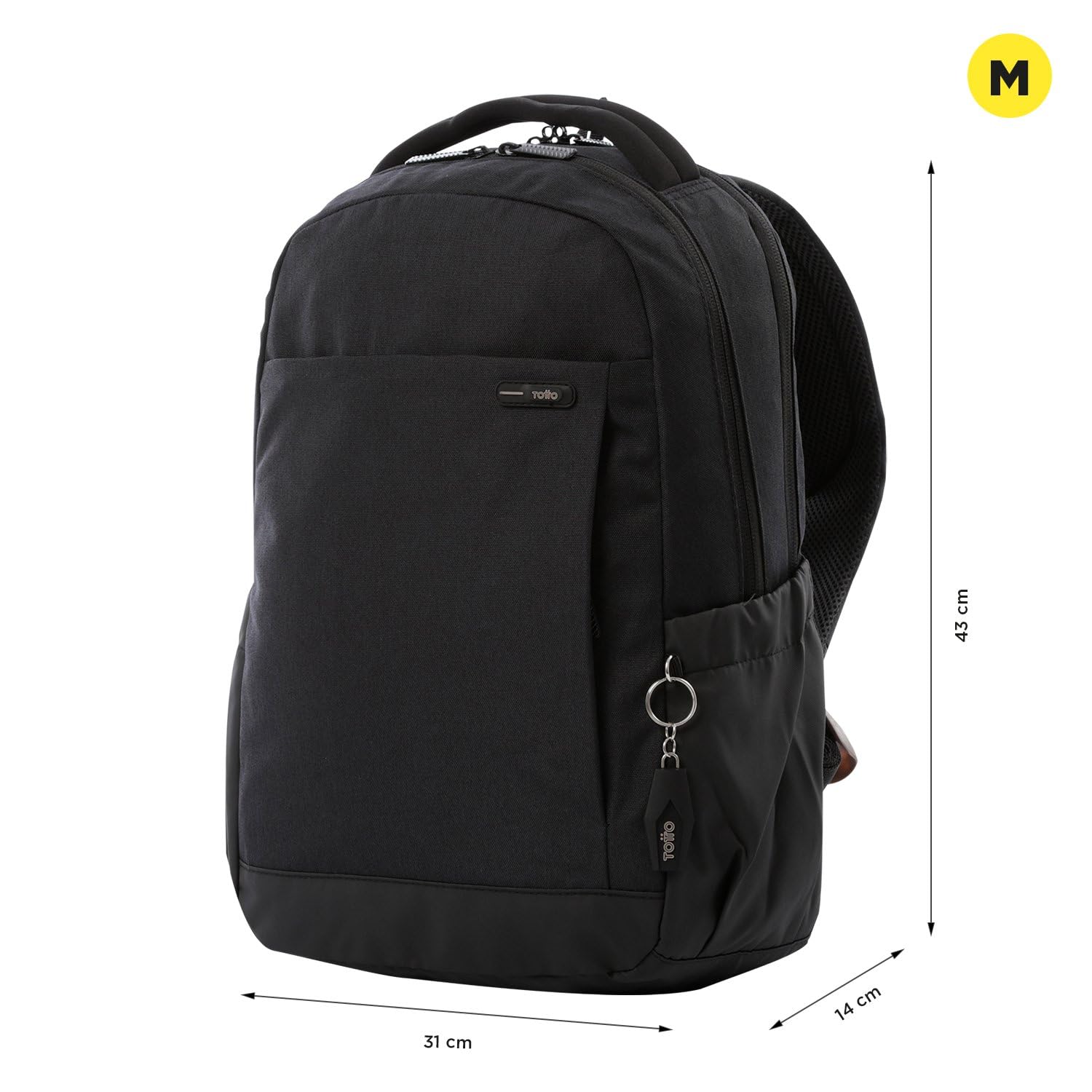 TOTTO - Mochila Oficina, Modelo Deleg 2.0, Mochila Portátil 14 Pulgadas y Tablet, 2 Bolsillos Botella, Bolsillo Secreto, Correa para Colgar en Maleta, Espaldar Ergonómico