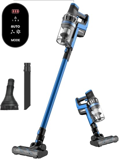 Proscenic i10 Aspirador Escoba sin Cable, Succión Potente 25kPa/350W,  Pantalla Táctil, Autonomía 50 mins, 3 Modos, Batería Extraíble, Luz LED,  para Todo Tipo de Suelo/Pelo de Mascota : Amazon.es: Hogar y cocina