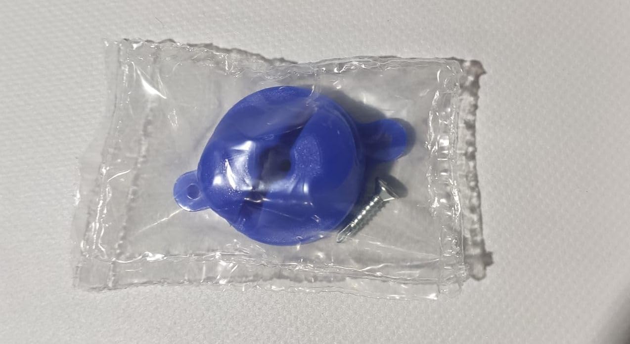 Ganchos sujeta Redes Universales antilesión sujeta Redes para porterías de fútbol y Balonmano Color Azul de Nylon inyectado con Tornillo autotaladrante Incluido (Azul)