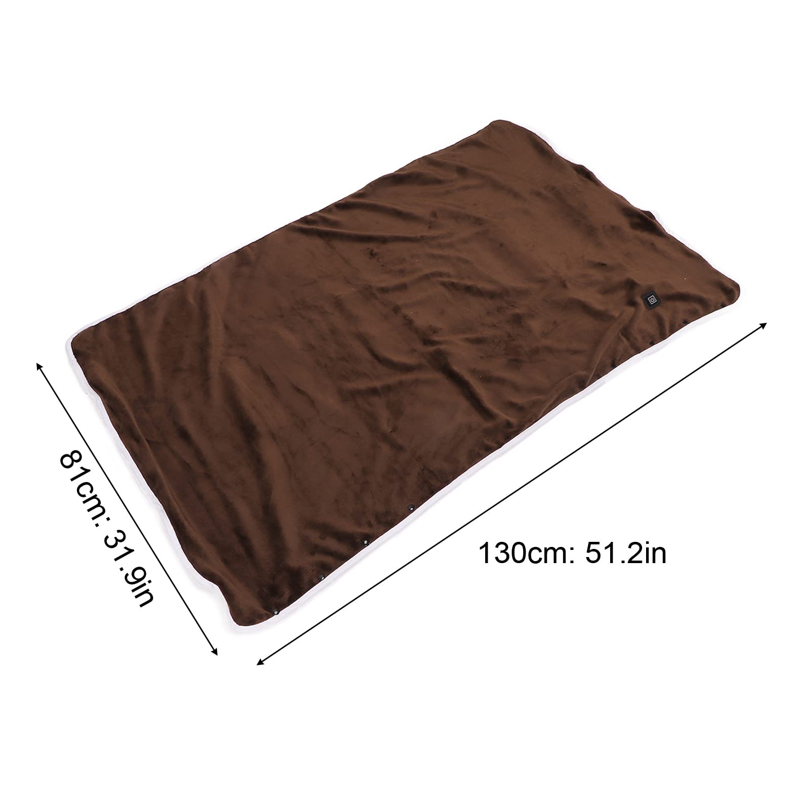 Srliya Manta con Calefacción USB, Mantón de Tela Premium, Ajuste de Temperatura de 3 Niveles para Clima Frío, Marrón
