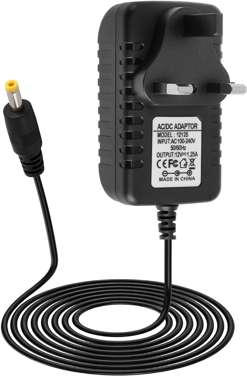 15W Power Supply Charger for Echo Dot (3rd/4th/5th), 12V AC Power Adapter Power Lead Replacement for Alexa Echo Pop with Clock Dot Kids Fire TV Cube Spot Pop Edition Show 5 (1st & 2nd Gen) (Black)