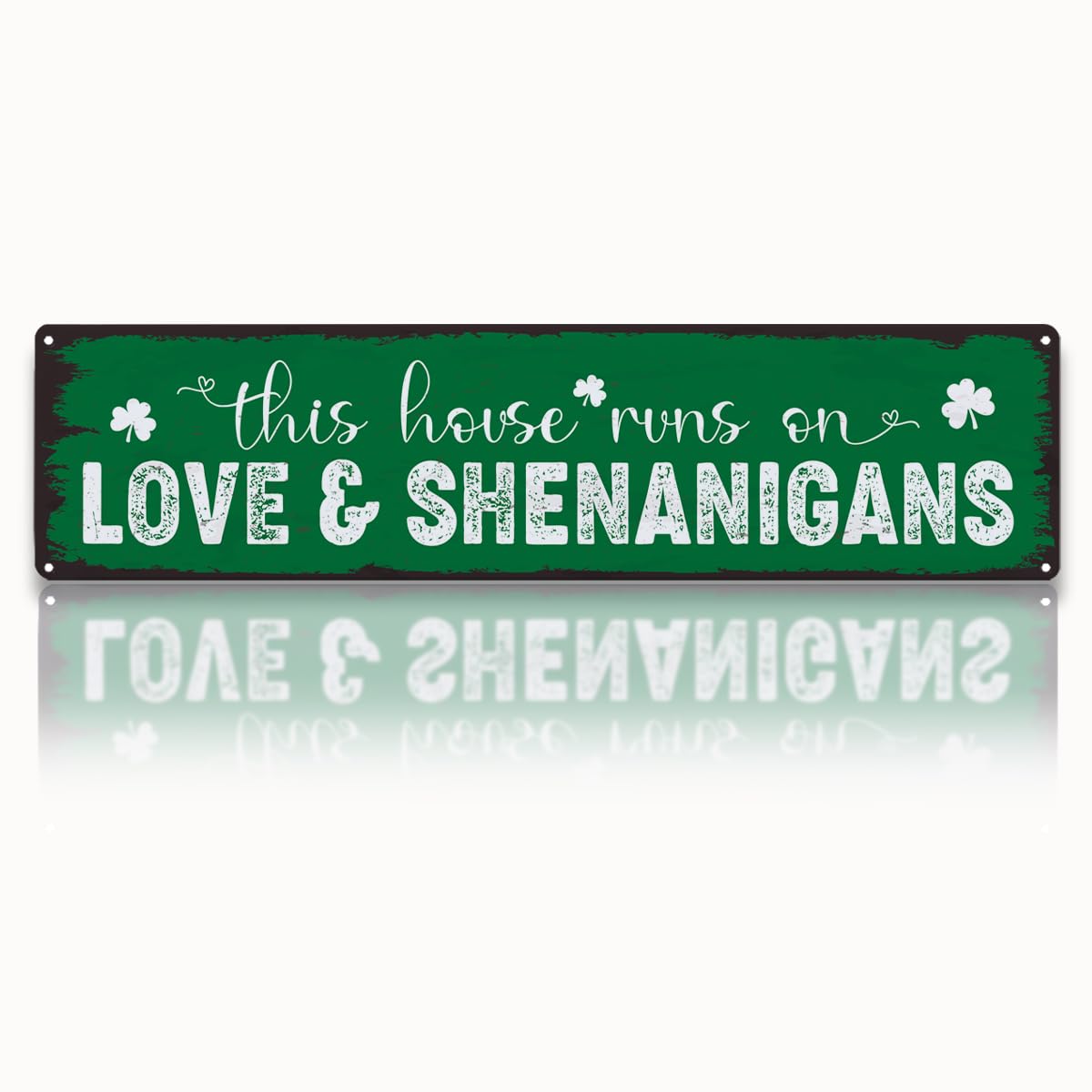 peiyeety Vintage Metal Tin Sign Love & Shenanigans Retro Street Sign, Rustic Wall Decor for Home, St. Patrick's Day, Man Cave, Garage, Kitchen, Office, Farmhouse, Patio, Garden, Porch, 4 * 16 inch