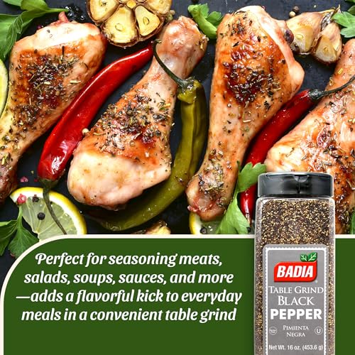 Badia Black Pepper Table Grind, 16 oz - Premium Seasoning for Cooking & Freshly Ground Flavor - Image 4