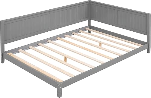 Miniatura 5 de Marco de sofá cama de madera, sofá cama multifuncional con soporte de listones de madera, sofá cama para niños, adolescentes, niñas, niños, sala de