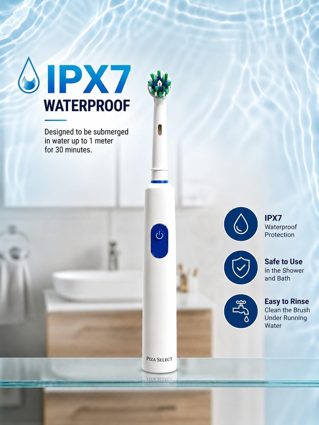 Rechargeable Sonic Electric Toothbrush - 5 Modes, IPX7 Waterproof, Type-C Fast Charge, 65000 VPM