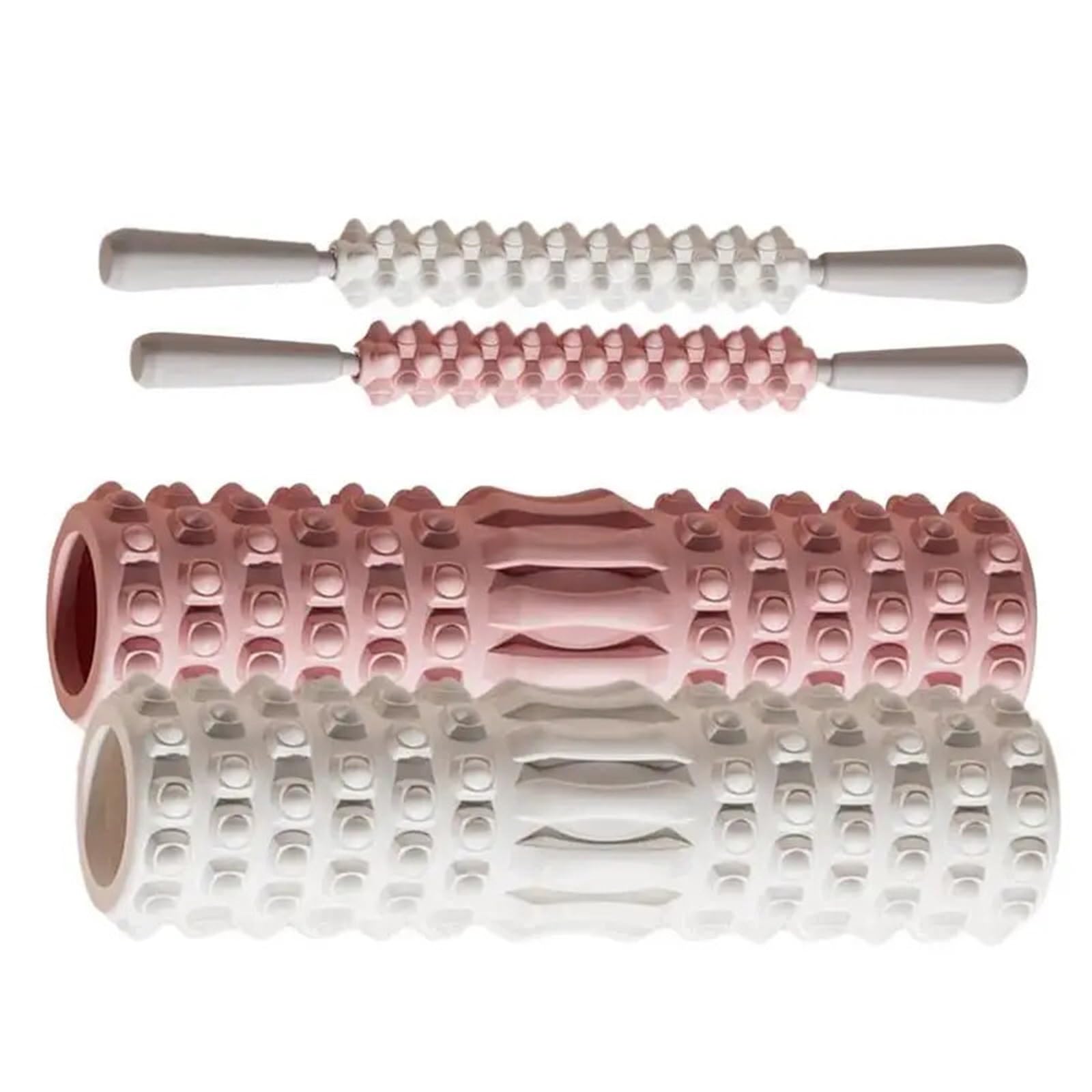 foam roller Rodillo de espuma for gimnasio, Fitness, Yoga, ejercicio espalda, rodillo masaje muscular, estiramiento, entrenamiento físico para Espalda Piernas y Yoga(White set)