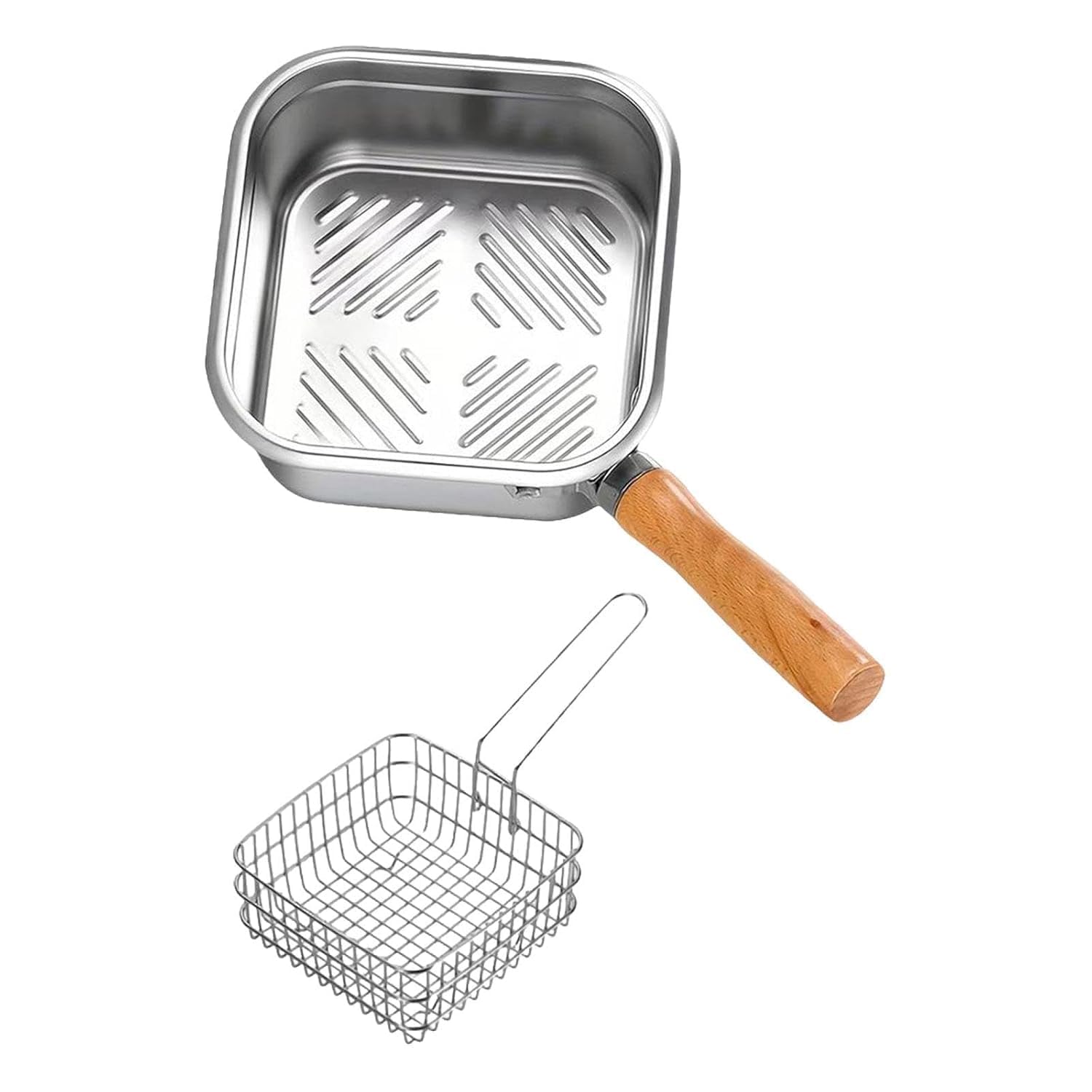 PR-Small Stainless Steel Deep Fryer Pot with Basket & Lid – Mini Oil-Saving Tempura Frying Pot for French Fries, Chips, Fish, Chicken – Stove Top Home Kitchen Deep Fry Cookware.-image-15