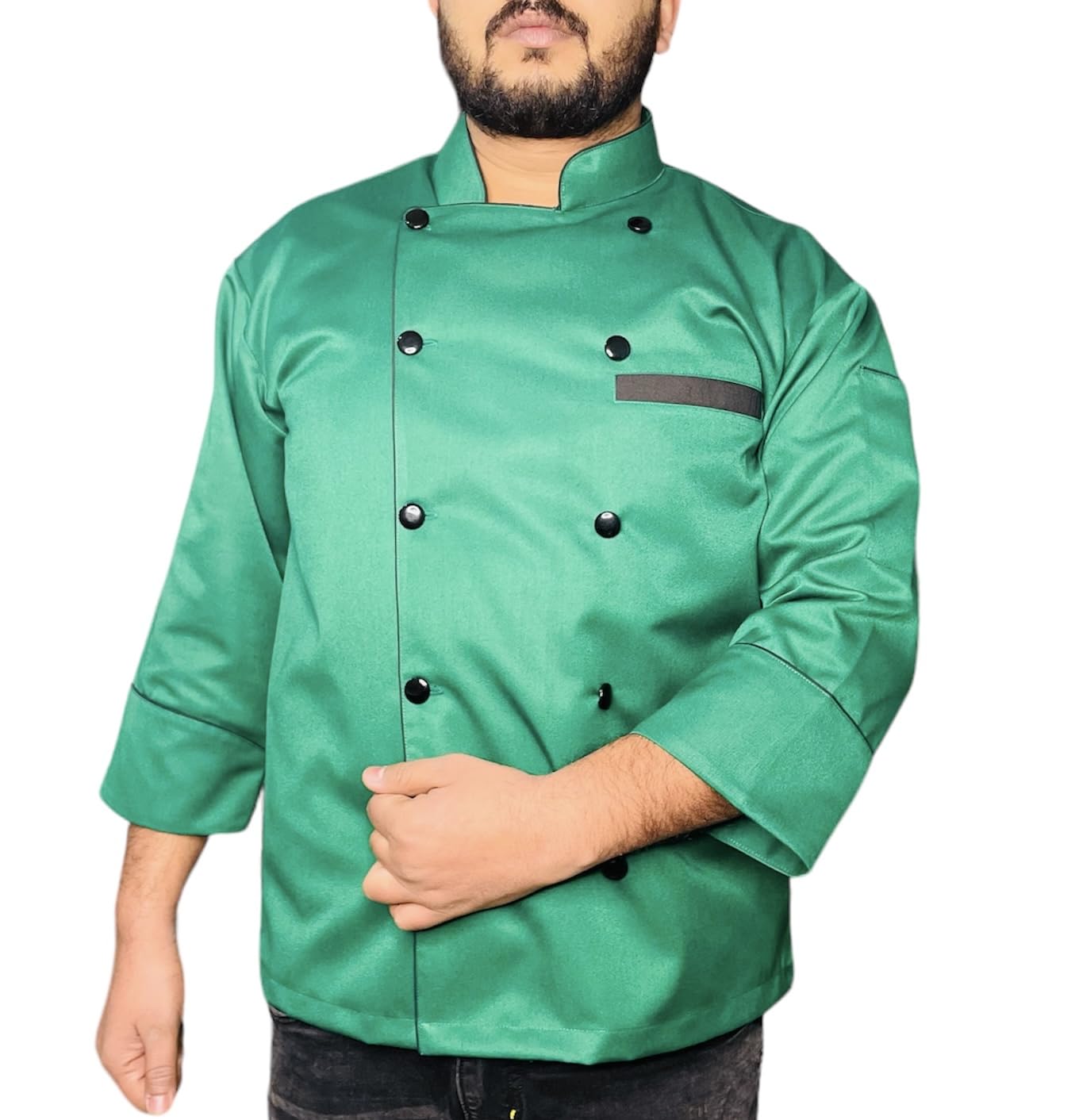 Chef Code Men's Short Sleeve Unisex Classic Chef Coat, Royal, Medium
