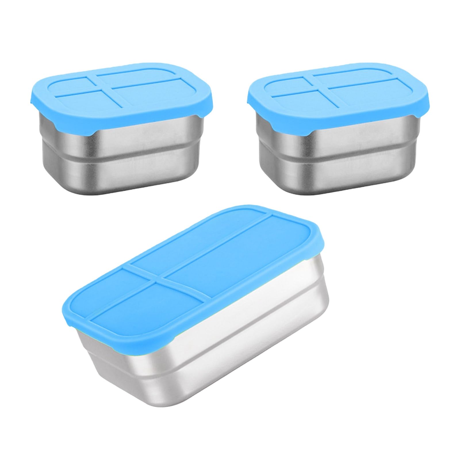 Elnwnnkc 3Pcs Nonrust Steel User Friendly Lunch Container Microwave Safe Leak Resistant Silicone Covers for Daily Meal Preps Nonrust Lunch Box