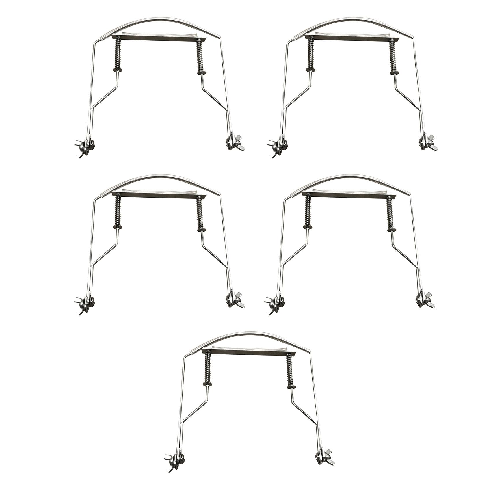 Lot de 5 supports de manche pour harmonica - 10 trous - Argenté