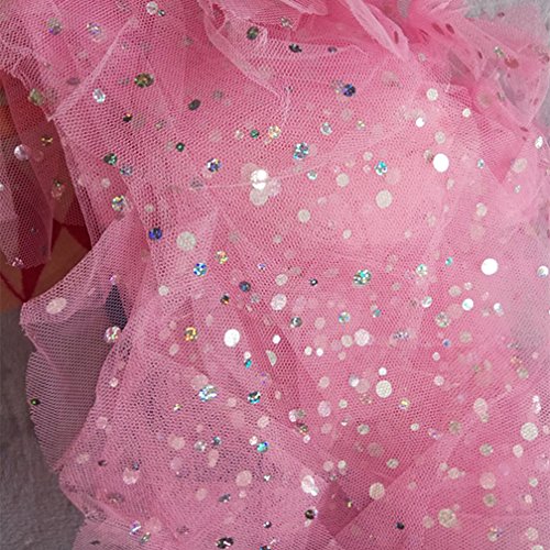 2022 Professional Party Chiffon Sequins Belly Dance Leaf Skirt(Pink) Medium #TOP6