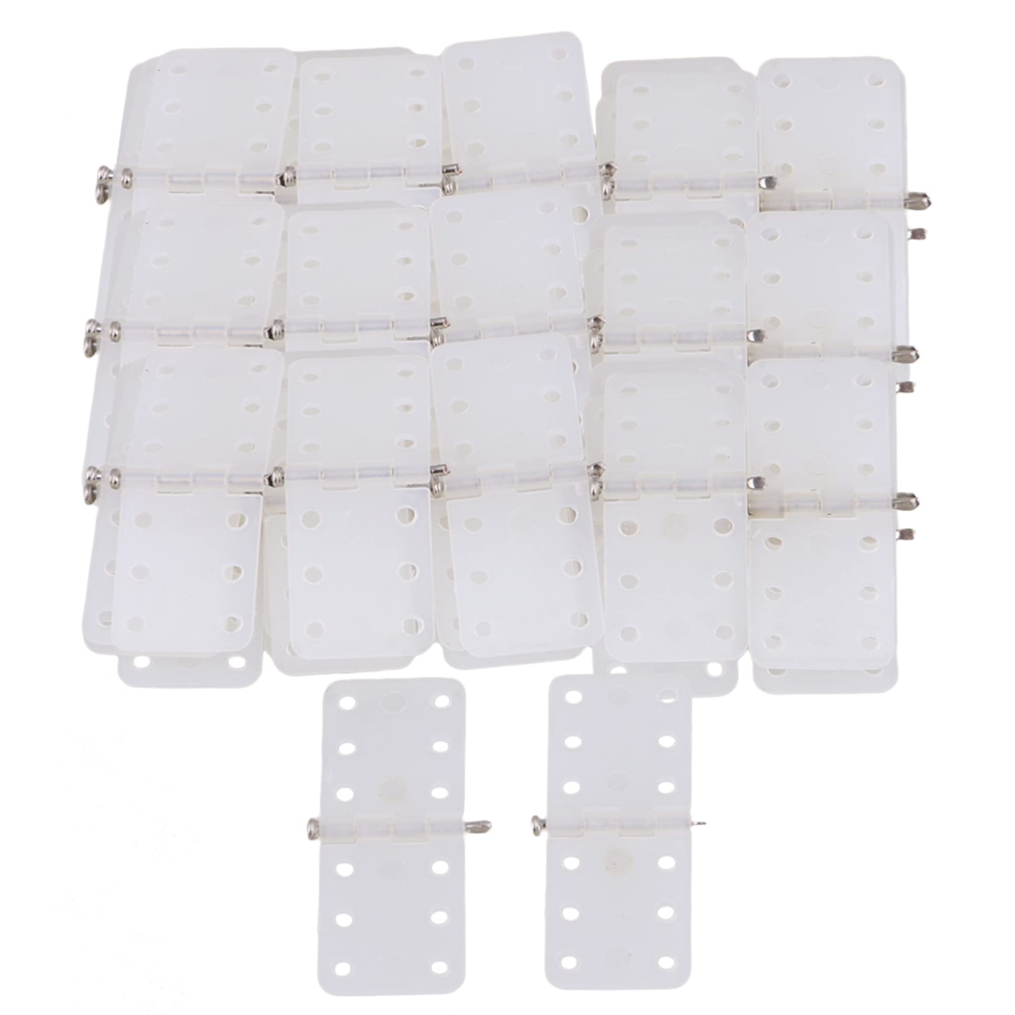 BQLZR White Rectangular Fixed Hinges 25x11mm for RC Model Aircraft Pack of 50