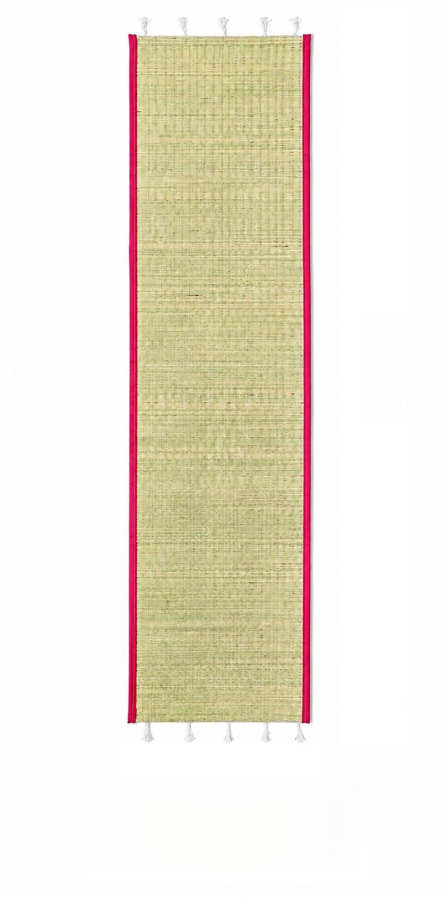 Dining Mat | Aasan chatai | Natural Korai Grass Dining nool thaduku | Handwoven Floor Dining pai with Floor Prayer | Kush Asan for Pooja and Yoga | Size (18 x 72 Inch) Pack of 1-image-16