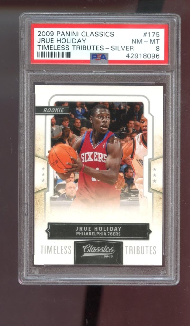 2009-10 Panini Classics Timeless Tributes SILVER #175 Jrue Holiday ROOKIE RC PSA 8 Graded Basketball Card NBA 09-10 Philadelphia 76ers 2009-2010 29/100