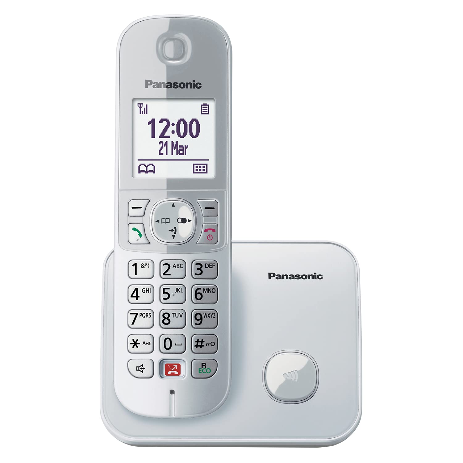 Panasonic KX-TG6862GS - Teléfono inalámbrico con 2 receptores y contestador automático (bloquear hasta 1000 números de teléfono, tamaño de fuente, altavoz fuerte, manos libres dúplex), plata perla — view 10