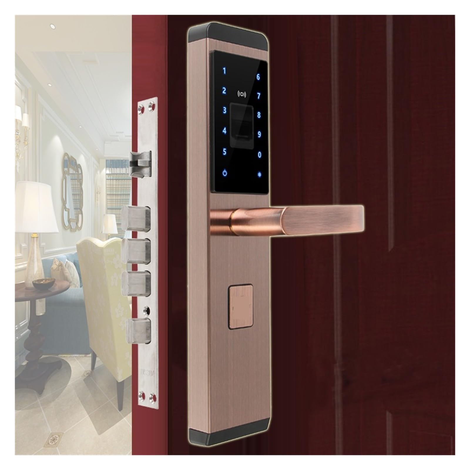 Serratura elettronica Smart Lock con impronta digitale digitale 4 modi Sblocco di sicurezza Porta domestica R-FX1 Serrature per porte con impronta digitale, Serrature per porte intelligenti a