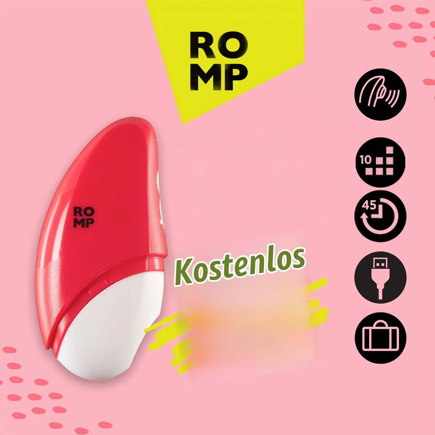 ROMP Pleasure Kit – Set mit 3 Paarvibratoren – Klitoris-Sauger – Massagestab – Vibrierender Penisring – Wasserdicht – Wiederaufladbar