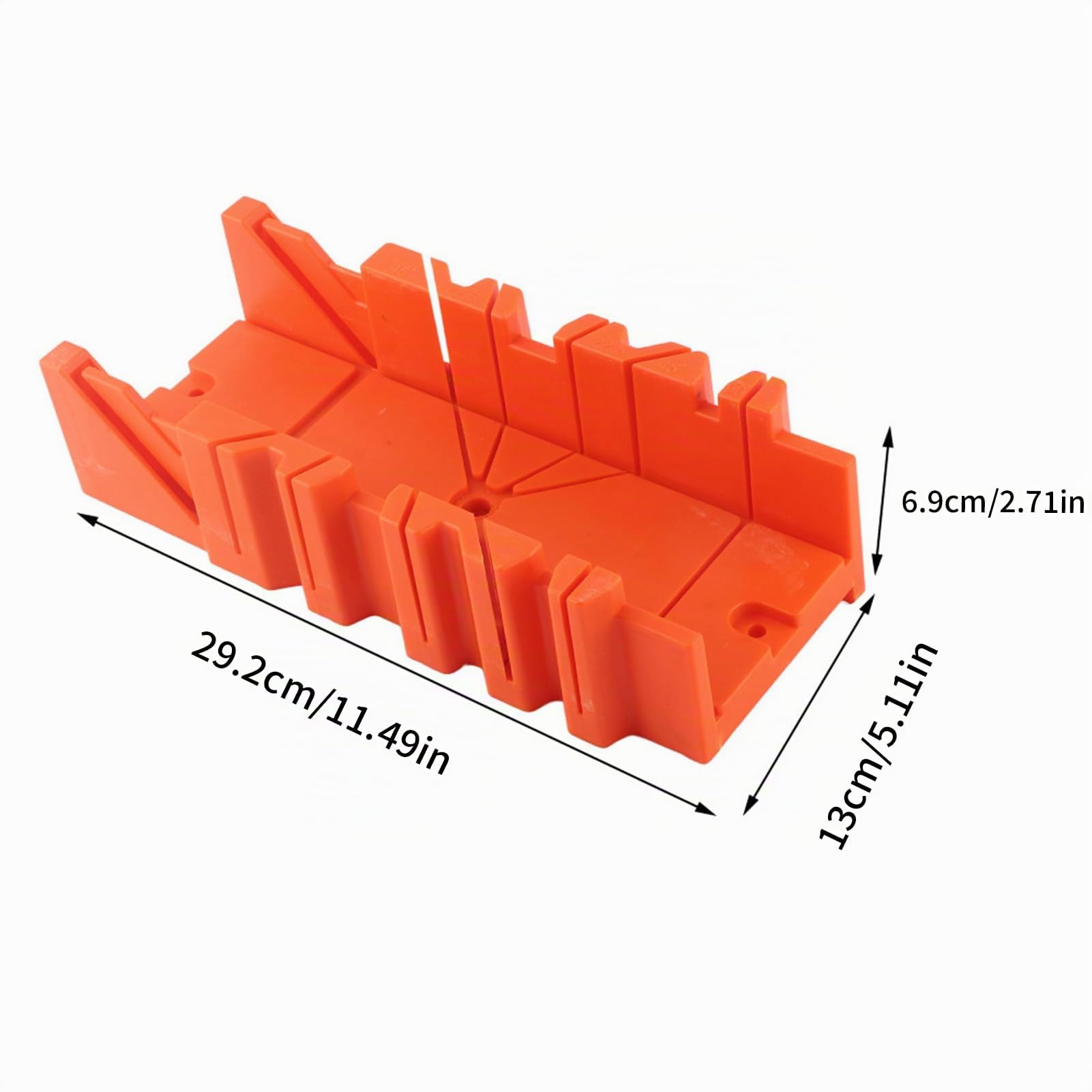 Boîte à onglets en plastique - 29,2 cm - Avec scie à dos de 46 cm - Angle de coupe 22,5°/45°/90° - Pour le travail du bois, le bricolage, la décoration, l'artisanat