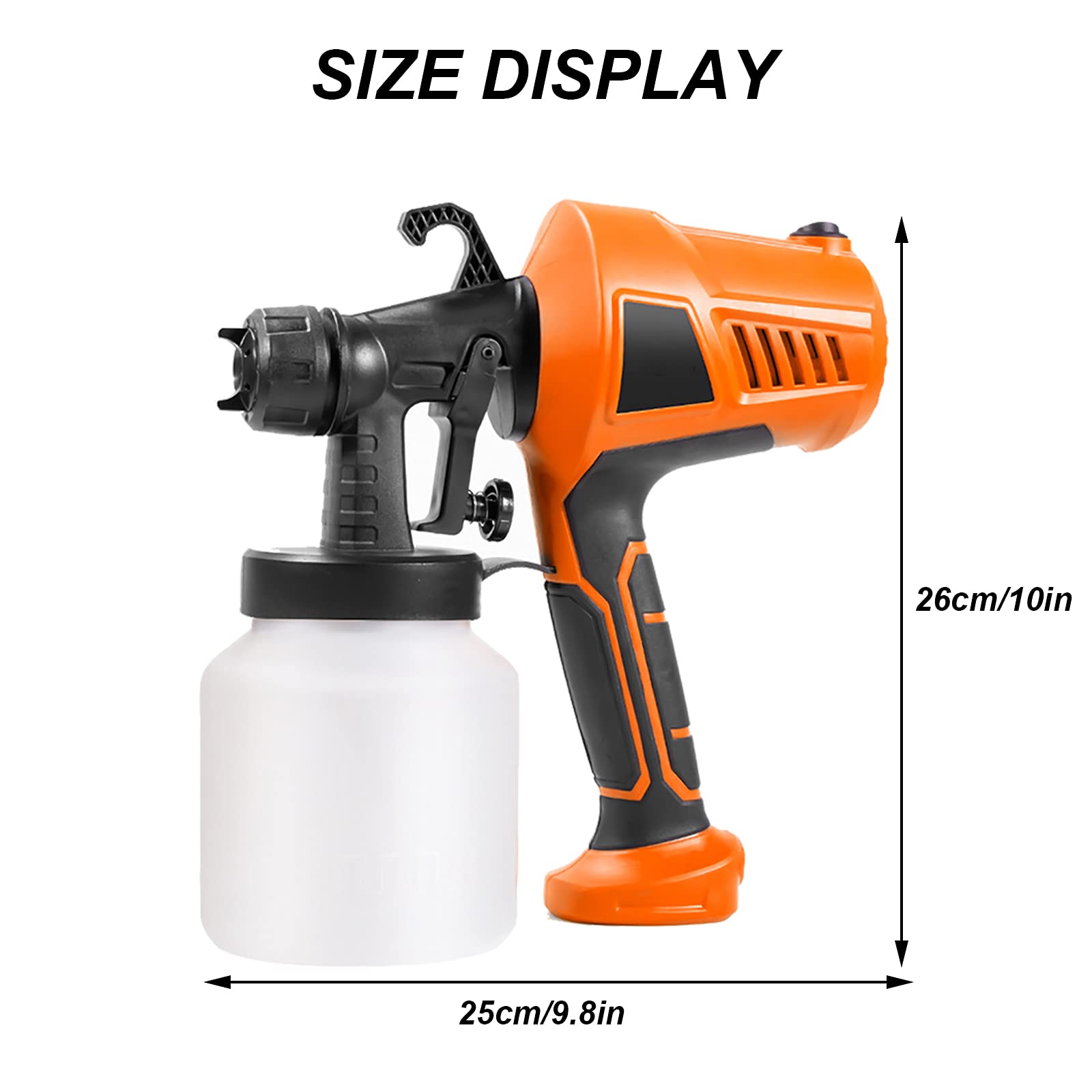 Pistola pulverizadora para tartas, pistola de chocolate de 500 W con flujo ajustable, perfecta para decorar pasteles, mousse, fondant, 3 formas ajustables