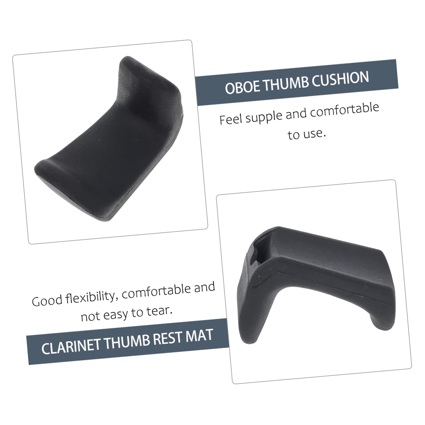 SUPVOX 1Pc Rubber Clarinet Thumb Rest Cover Comfortable Finger Support for Oboe Clarinet Players Durable Design Reduces Sweat Impact Easy Installation Black