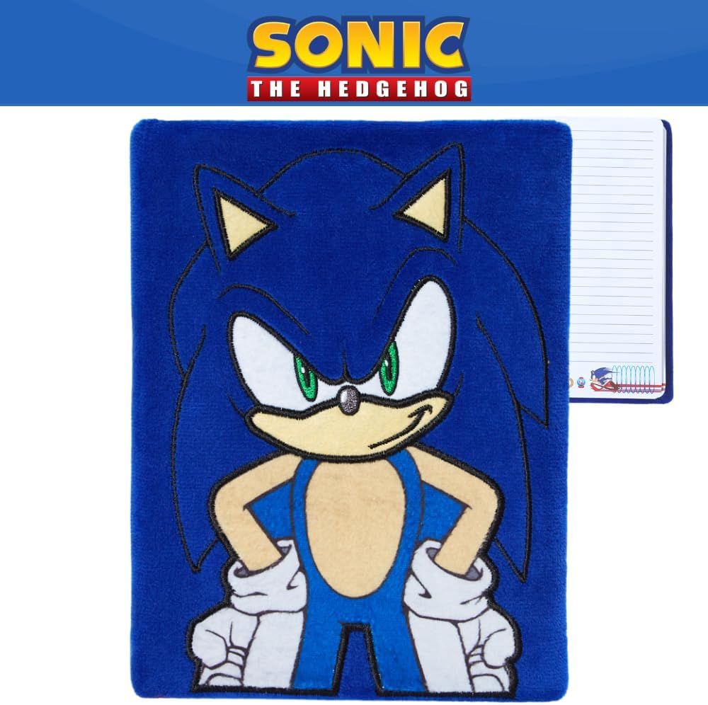 Innovative Designs Sonic The Hedgehog Plush Journal, 120 Page Lined Journal Notebook