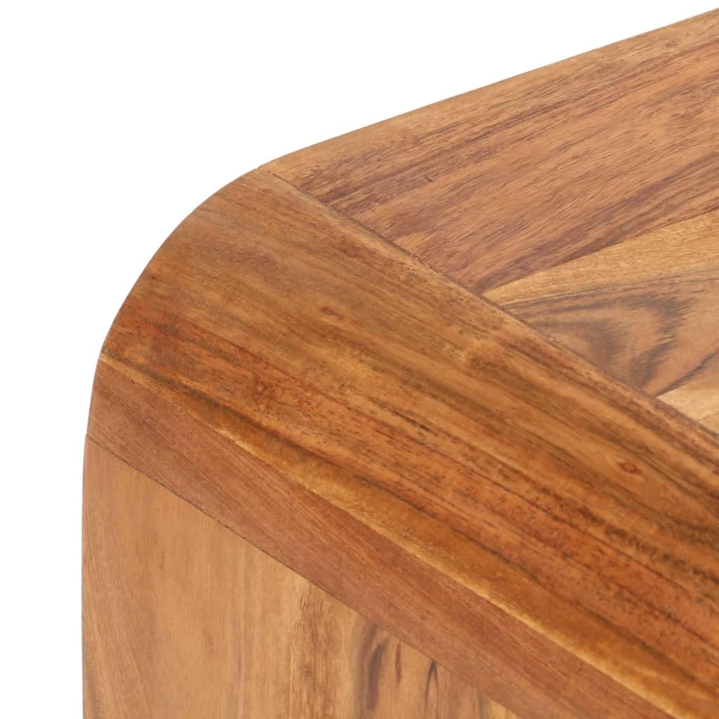vidaXL Akazienholz Massiv Couchtisch mit 1 Ablagefach Vintage-Look Beistelltisch Kaffeetisch Wohnzimmertisch Teetisch Sofatisch 90x50x30cm