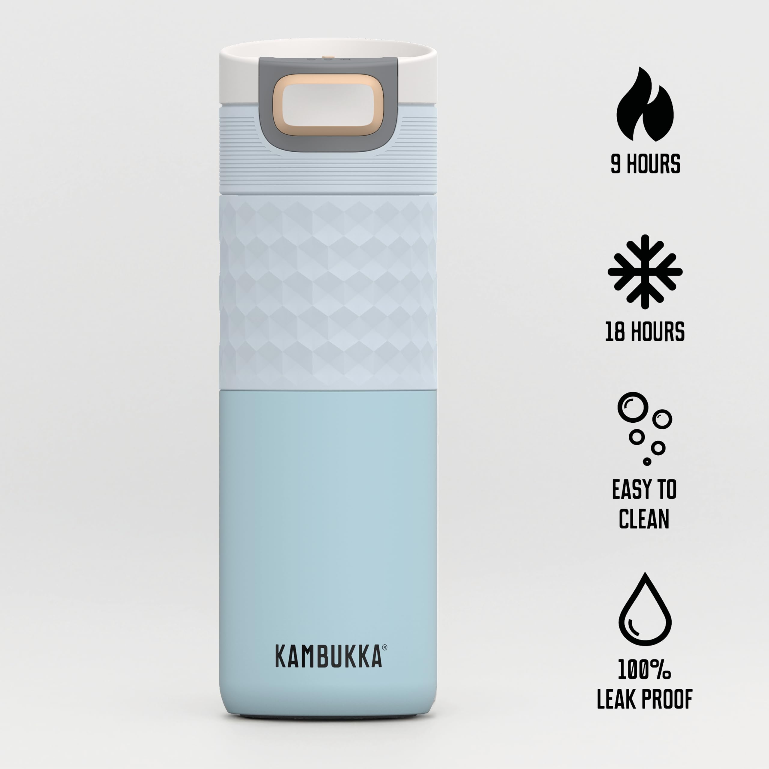 Kambukka ETNA Breezy Blue Thermal Mug 500 ml, Coffee Mug to Go Made of Stainless Steel, Leak-Proof & Leak-Proof - Image 2
