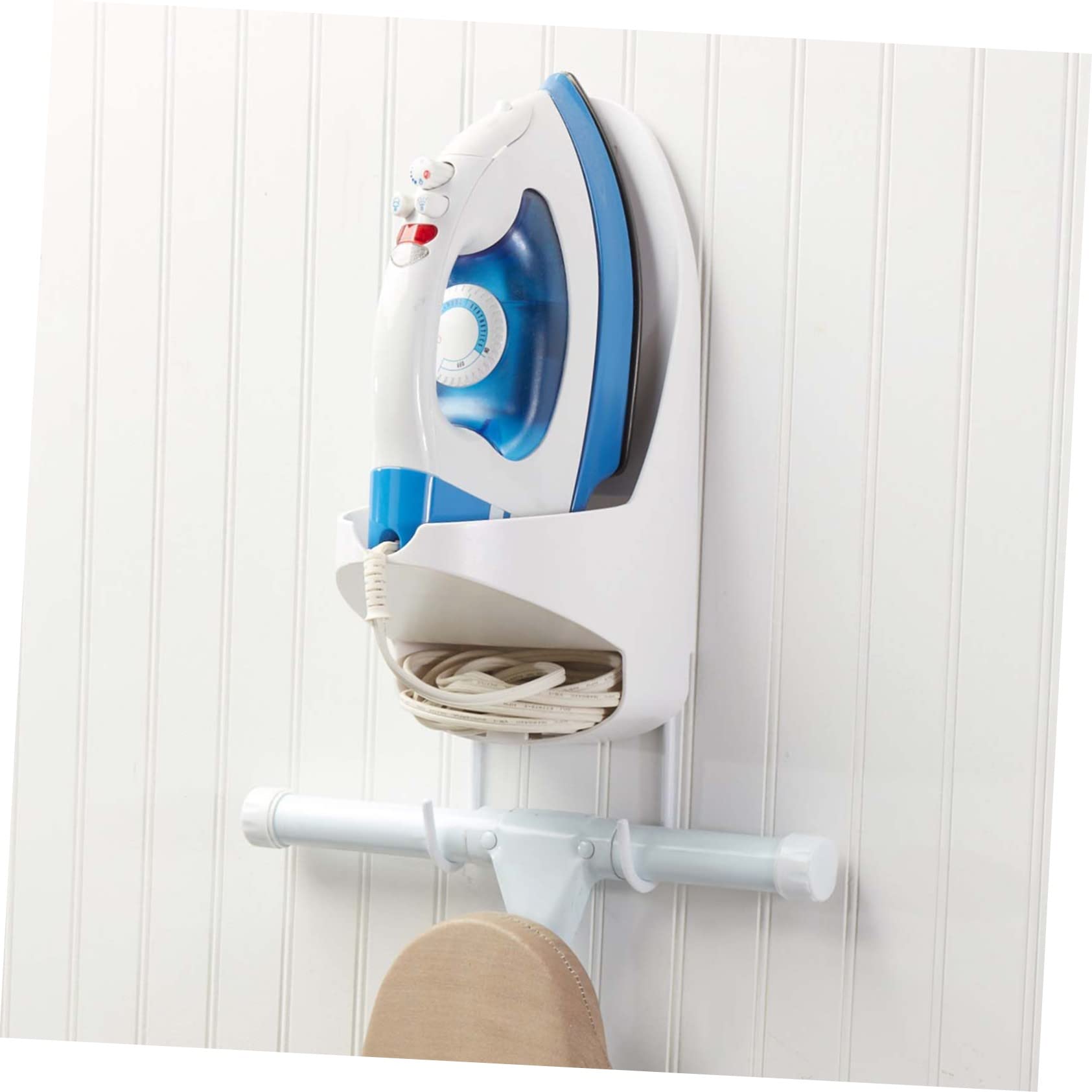 NUOBESTY 1pezzi Per Da Stiro Parete Supporto Resistente Al Calore Per Da Stiro Gancio Organizzatore Per Lavanderia Soggiorno Parete Compatto e Durevole