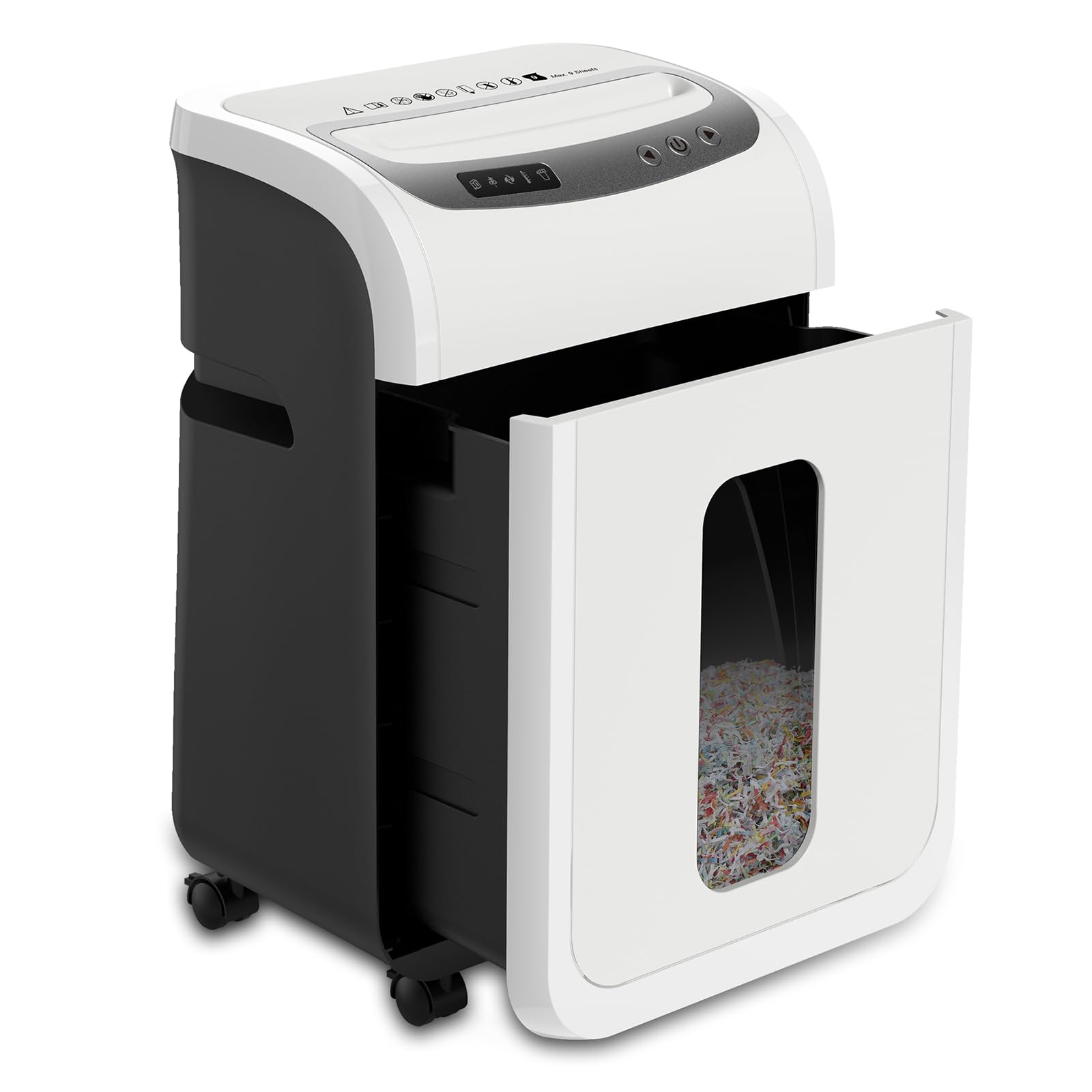 VidaTeco Destructora de Partículas Nivel de Seguridad P5 para Documentos Sensibles, 9 Hojas (80 g/m²),Partículas de 2×14 mm RGPD, Cesta 20L, Trituradora de Funcionamiento Silencioso para Oficina